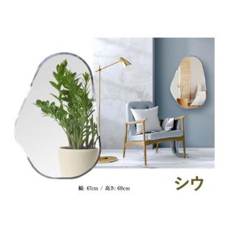 壁掛け ミラー クリスタルクラウド シウ 鏡 玄関 姿見 玄関鏡 賃貸 玄関 貼れる 一人暮らし ノンフレーム 北欧 メイク 化粧 DIY シンプル 韓国 インテリア 変形 デザインミラー