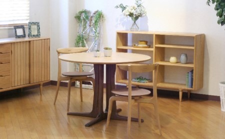 円形 ダイニング テーブル ウォールナット材 レッドオーク材 天然無垢 起立木工 藤枝家具 キッチン日用品 木材 木工 おしゃれ 家具 雑貨 インテリア 机 つくえ デスク 静岡県 藤枝市 PT0047-000044