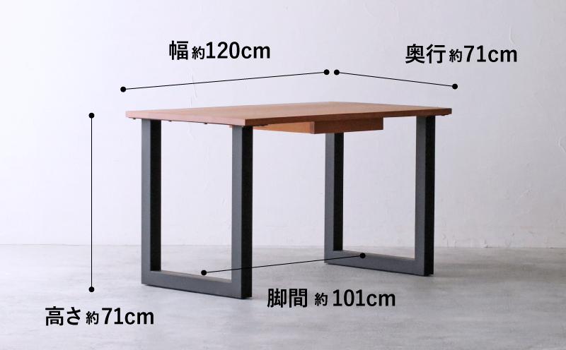 引き出し付き デスク 木製 ブラックチェリー材 幅 120 奥行 71 高さ 71 秋山木工 秋山木工株式会社 デスク 収納 デスク 引き出し 家具 インテリア シンプル おしゃれ 国産 静岡県 藤枝市