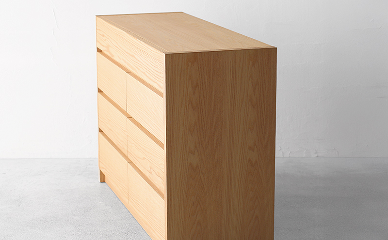 ローチェスト 木製 オーク材 幅116×奥行43×高さ81cm チェスト 4段 タンス 収納棚 棚 秋山木工 秋山木工株式会社 国産 静岡県 藤枝市