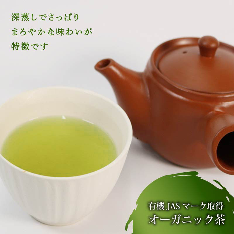 【全3回配送定期便】 有機 煎茶 計500g 緑茶 茶葉 オーガニック 100g 5袋 セット 一番茶 静岡県 岡部茶 煎茶 JAS 深蒸し 無農薬 化学肥料 不使用 グリーン ティー 贈物 贈答 静岡県 藤枝市