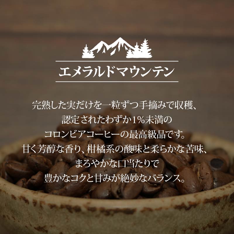 コーヒー豆 エメラルドマウンテン 400g  コーヒー 高級 中深煎り コロンビア 鮮度 新鮮 自家焙煎 珈琲 藤枝市 静岡県 PT0206-000011