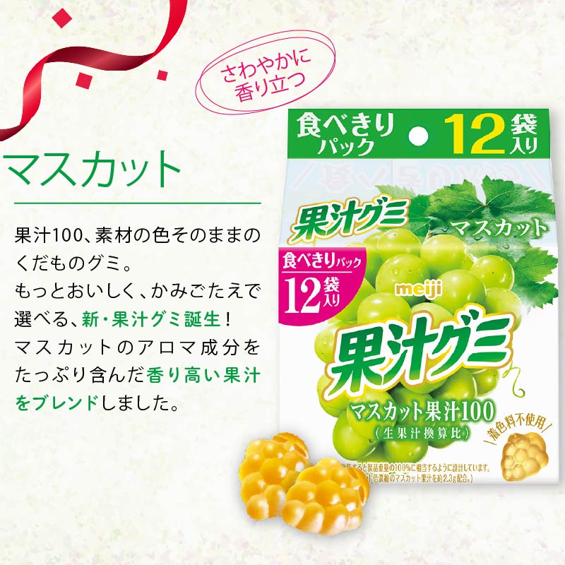 明治 果汁グミスマートパック マスカット 163ｇ × 15個 グミ お菓子 おやつ フルーツ 果物 果汁 詰め合わせ 詰合せ セット まとめ買い 静岡県 藤枝市
