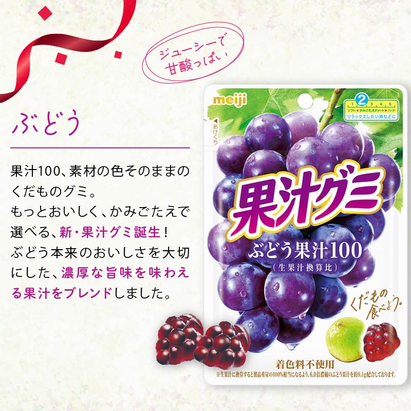 明治 果汁グミ ぶどう 54g × 10個 グミ 葡萄 ブドウ お菓子 おやつ フルーツ 果物 果汁 詰め合わせ 詰合せ セット 人気 まとめ買い 明治 静岡県 藤枝市
