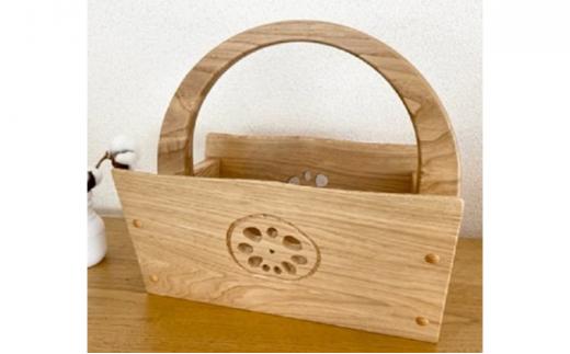 小物入れ 収納 おしゃれ 木製 バスケット 物入れ 雑貨 ナチュラル 無垢材 国産 栗の木 栗材 インテリア 藤枝家具 遊木舎 栗の木の贅沢小物 ハスバスケットH