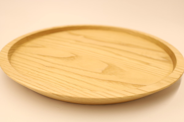 トレー お盆 丸 おしゃれ 木製 トレイ 無垢材 キッチン 雑貨 国産 栗の木 栗材 インテリア 藤枝家具 遊木舎 G133 トレイR