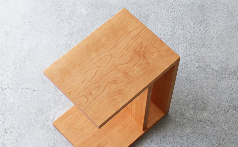 サイドテーブル tome kaku ブラックチェリー材 W41×D30×H50cm コの字 多目的 便利 テーブル 木 木材 秋山木工 家具 インテリア シンプル ナチュラル おしゃれ 国産 静岡県 藤枝市