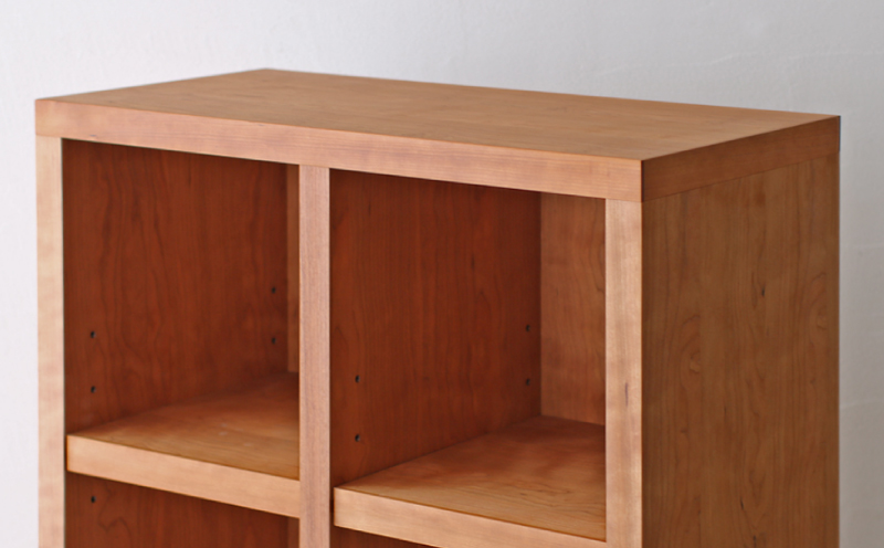 オープンラック 木製 ブラックチェリー材 幅76 奥行38 高さ148 収納 木製 棚 無垢材 ラック 見せる収納 棚 秋山木工 秋山木工株式会社 家具 インテリア シンプル おしゃれ 国産 静岡県 藤枝市