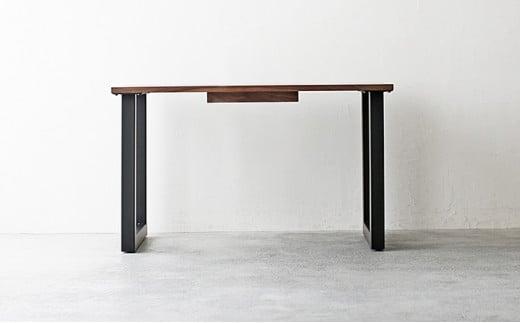 デスク 120 引き出し付 秋山木工 スチール 脚 ウォールナット ウォルナット W120ｘD71ｘH71cm 無垢 家具 木製 シンプル 国産 在宅 テレワーク パソコンデスク PT0017-000023
