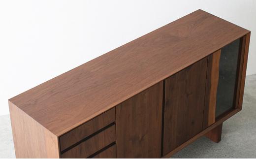 リビングボード 耳付き 秋山木工 ウォールナット ウォルナット 無垢 W150×D42×H80cm 家具 木製 リビング 収納 シンプル おしゃれ 国産 ナチュラル