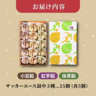 サッカー エース 最中 3種 15個 詰め合わせ 小豆 紅芋 抹茶 おやつ 菓子 和菓子 もなか 贈答 贈り物 プレゼント 祝い お取り寄せ グルメ ご当地 スイーツ 静岡県 藤枝市