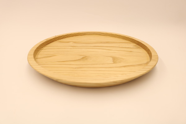 トレー お盆 丸 おしゃれ 木製 トレイ 無垢材 キッチン 雑貨 国産 栗の木 栗材 インテリア 藤枝家具 遊木舎 G133 トレイR