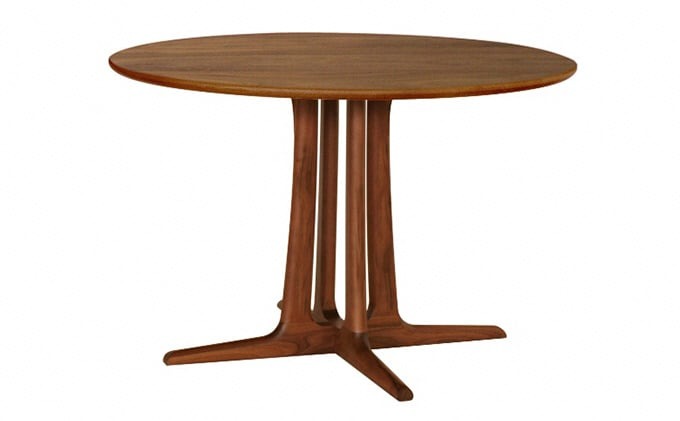 円形 ダイニング テーブル ウォールナット材 天然無垢 起立木工 藤枝家具 キッチン日用品 木材 木工 おしゃれ 家具 雑貨 インテリア 机 つくえ デスク 静岡県 藤枝市 PT0047-000045