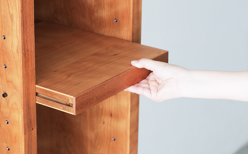 オープンラック 木製 ブラックチェリー材 幅76 奥行38 高さ148 収納 木製 棚 無垢材 ラック 見せる収納 棚 秋山木工 秋山木工株式会社 家具 インテリア シンプル おしゃれ 国産 静岡県 藤枝市