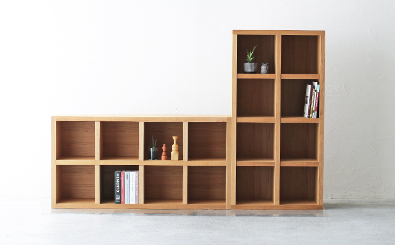 オープンラック 木製 オーク材 幅76 奥行38 高さ148 収納 木製 棚 無垢材 ラック 見せる収納 棚 秋山木工 秋山木工株式会社 家具 インテリア シンプル おしゃれ 国産 静岡県 藤枝市