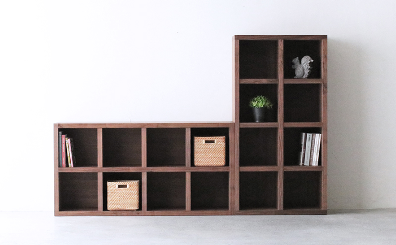 オープンラック 木製 ウォールナット材 幅76 奥行38 高さ148 収納 木製 棚 無垢材 ラック 見せる収納 棚 秋山木工 秋山木工株式会社 家具 インテリア シンプル おしゃれ 国産 静岡県 藤枝市