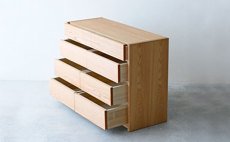 ローチェスト 木製 オーク材 幅116×奥行43×高さ81cm チェスト 4段 タンス 収納棚 棚 秋山木工 秋山木工株式会社 国産 静岡県 藤枝市