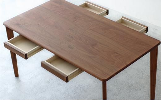 秋山木工 ダイニング テーブル 引き出し付 W150×D80×H72cm ウォールナット ウォルナット 無垢 家具 木製 リビング 収納 シンプル おしゃれ 国産 ナチュラル