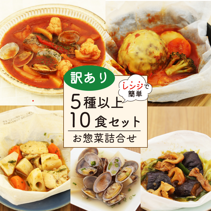 訳あり お惣菜 セット レンジで簡単 5種以上 10食セット  レトルト 詰合せ 簡単 カンタンおかず 料理 静岡 国産 冷凍 お弁当 おかず レンジ 調理 ハンバーグ 洋食 和食 洋風 和風  肉 魚