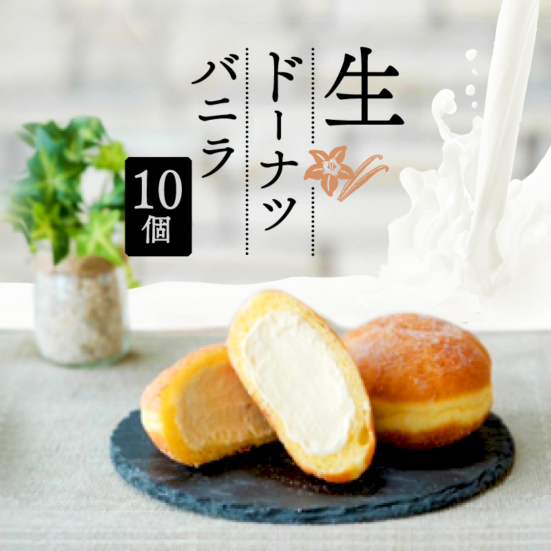 生 ドーナツ バニラ 10個 冷凍 石窯パン工房 パトン お菓子 スイーツ デザート 人気 洋菓子 おやつ ギフト ご褒美  静岡県 藤枝市