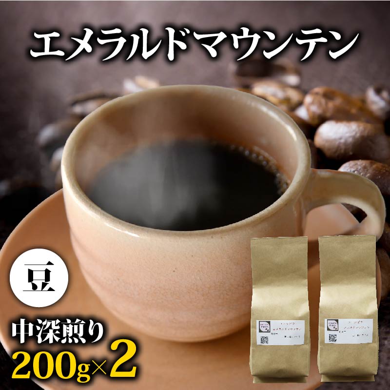 コーヒー豆 エメラルドマウンテン 400g  コーヒー 高級 中深煎り コロンビア 鮮度 新鮮 自家焙煎 珈琲 藤枝市 静岡県 PT0206-000011