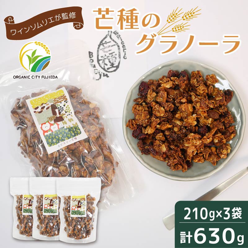グラノーラ 手作り 210g×3個 計630g 国産 オーガニック 有機 ドライフルーツ フルーツ ナッツ ワイン おつまみ 果物 レーズン くるみ 朝ごはん おやつ ギフト 静岡県 藤枝市