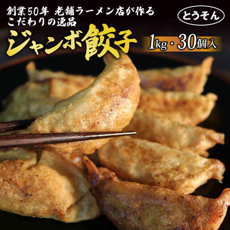 【創業50年 老舗ラーメン店が作る】手作り ジャンボ 冷凍餃子 30個入り 餃子 冷凍 冷凍食品 ぎょうざ ギョウザ ギョーザ おつまみ 静岡県 藤枝市