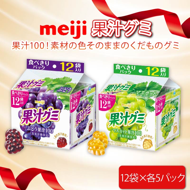 明治 果汁グミ スマートパック ぶどう ＆ マスカット 163ｇ × 各5個 グミ 葡萄 ブドウ お菓子 おやつ フルーツ 果物 果汁 詰め合わせ 詰合せ セット まとめ買い 静岡県 藤枝市
