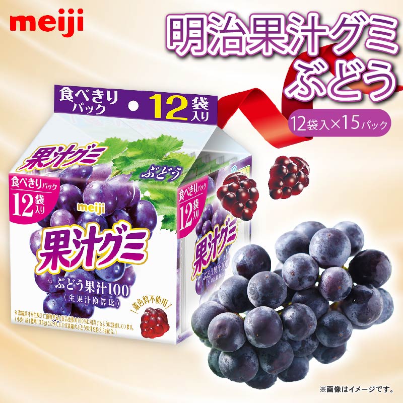 明治 果汁グミ スマートパック ぶどう 163ｇ × 15個 葡萄 ブドウ グミ お菓子 おやつ フルーツ 果物 果汁 詰め合わせ 詰合せ セット まとめ買い 静岡県 藤枝市
