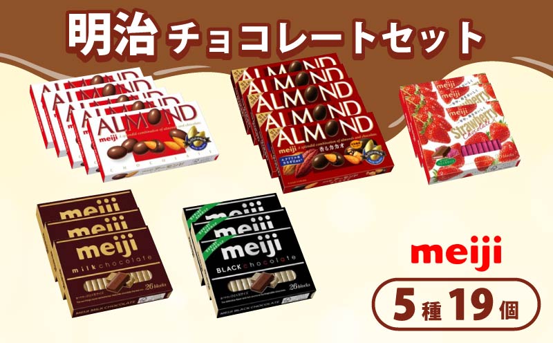 [ 明治 なるほどファクトリー 東海 ] チョコレートセット Dセット 5種類 19個入 静岡県 藤枝市 人気お菓子 ふるさと納税お菓子 ふるさとお菓子 furusatoお菓子