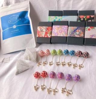 【イヤリング】御殿場支え愛セット　ーブルーティー・桜彩SAYAてまりー