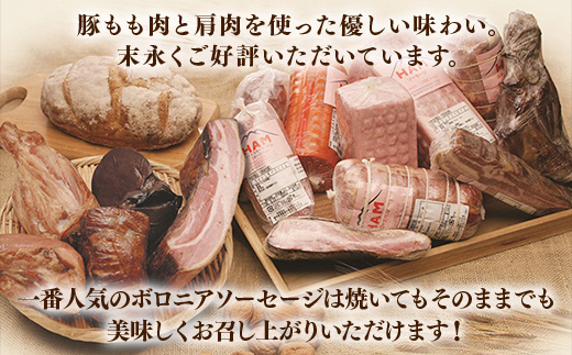 【定期便3ヵ月】二の岡ハム ボロニアソーセージ 1040g×2本 ｜ハム ソーセージ サラダ 惣菜 弁当 おすすめ 人気 アレンジ