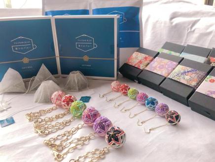 【イヤリング × 3点】御殿場支え愛スペシャルセットーブルーティー4セット・桜彩SAYAてまり（バッグチャーム２つとイヤリング3つ）