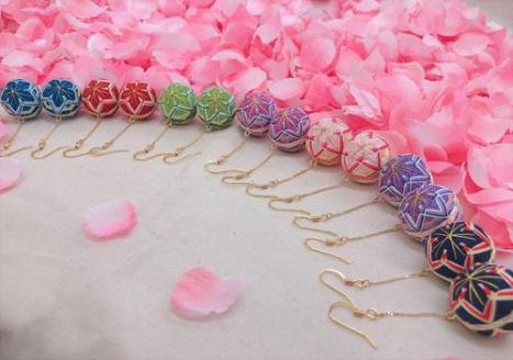 【イヤリング】御殿場支え愛セット　ーブルーティー・桜彩SAYAてまりー