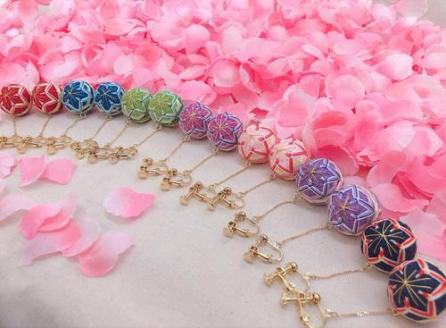 【イヤリング】御殿場支え愛セット　ーブルーティー2袋・桜彩SAYAてまりー