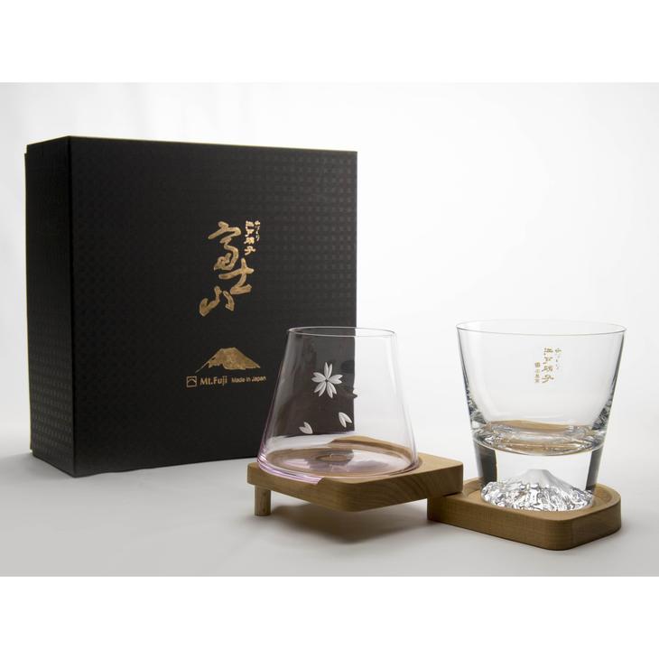 富士山グラスセット B&W（桜）