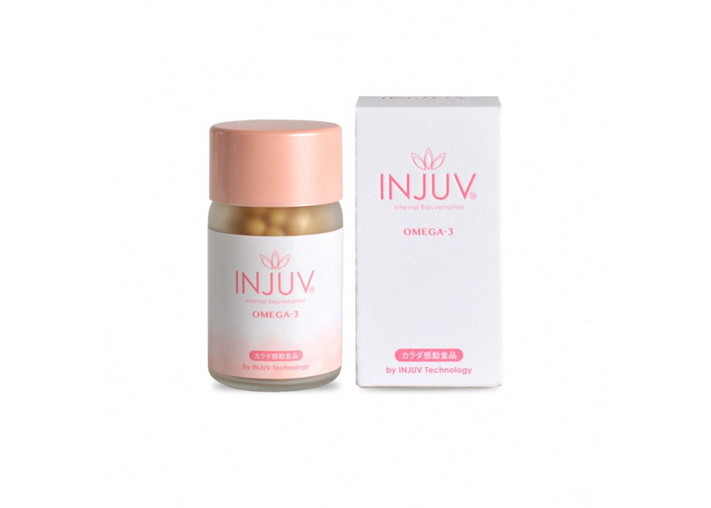 コラーゲン・ヒアルロン酸含有健康サプリメント INJUV インジュヴ・オメガスリー（1本120粒）
