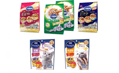 キャットフード：コンボ5種類アソート 日本ペットフード ネコ 猫 愛猫 ケア ペット えさ セット COMBO 歯 口臭 腎臓 アソート シーフード 毛玉 健康 キャット