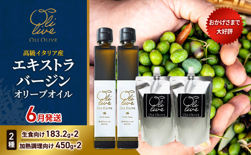 高級イタリア産 エキストラ・ヴァージンオリーブオイル 2種×2個 計4点　2026年6月中旬から発送      調味料 油 オリーブ油 食用油 静岡県 袋井市