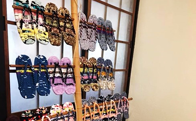 オリジナル 手づくり健康布ぞうり 赤系　LL