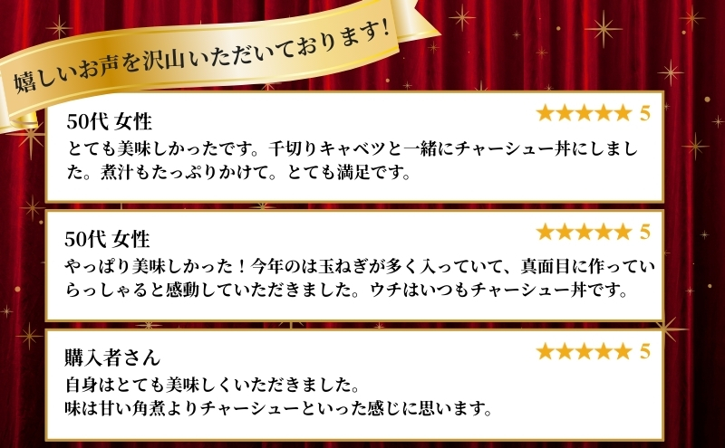 本格！ラーメン屋が作る、とろ～り柔らか豚角煮1.5kg　300g×