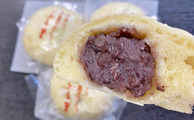 自家製の手作り粒あんと小麦まんじゅう 田舎まんじゅう 加工食品 和菓子 饅頭