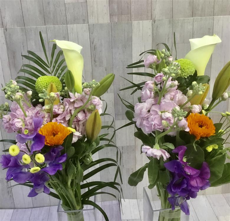 あきつフルール 墓前・仏前御供 花束1対（2個）【伊豆 花 ギフト フラワー アレンジメント 供え花】　011-005