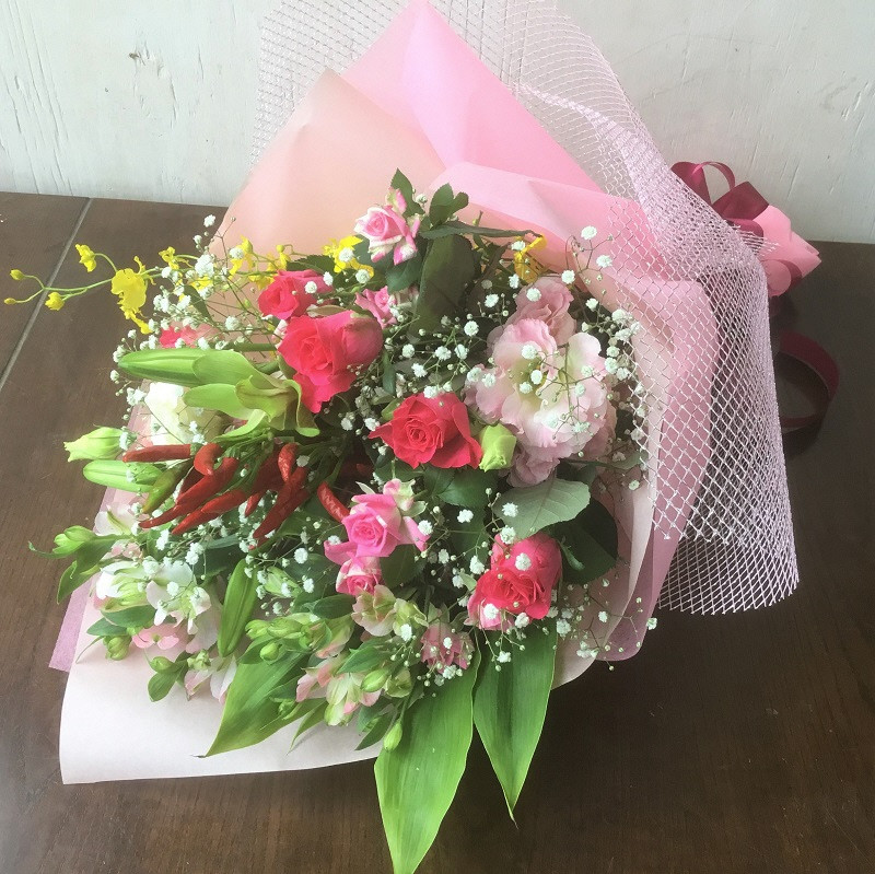 あきつフルール アニバーサリーフラワーギフト （花束）【伊豆 花 ギフト フラワー アレンジメント ブーケ】　 019-001