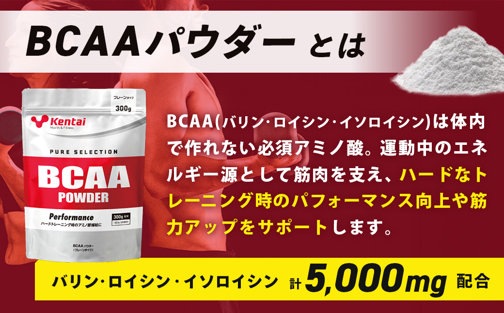 【健康体力研究所】BCAAパウダー（300g×1袋）｜ アミノ酸 補給 カラダ 筋肉 サポート 人工甘味料 香料不使用 BCAAパウダー