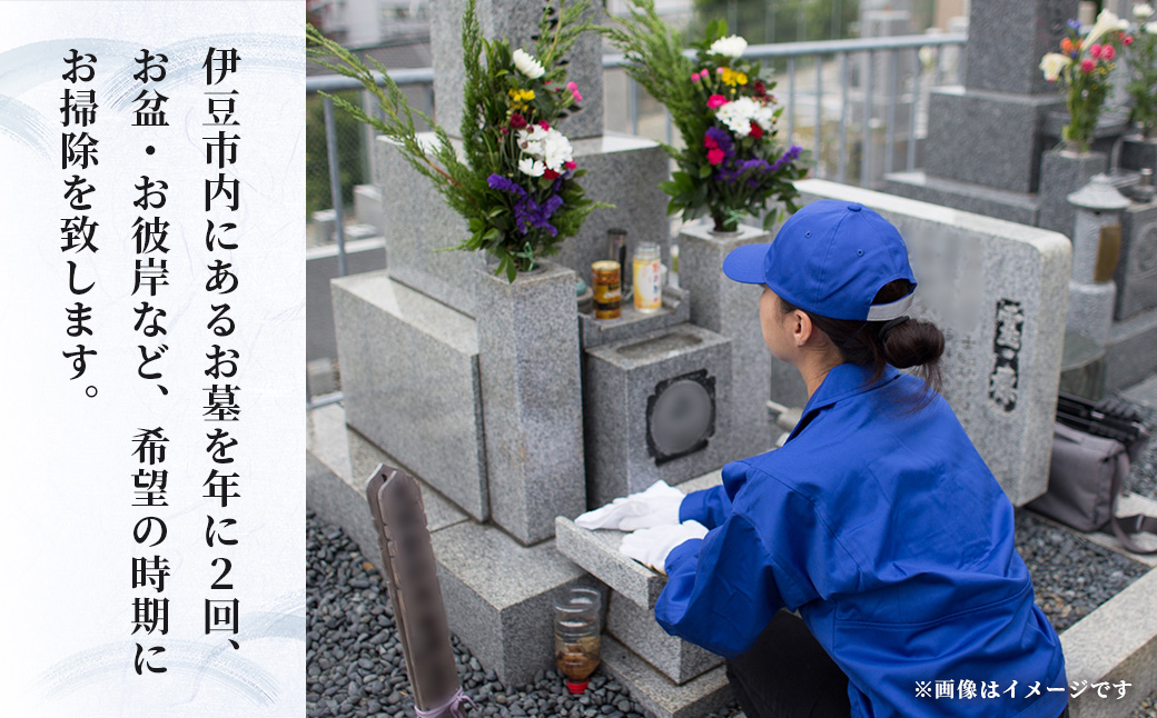 【伊豆市限定】お墓のお掃除代行サービス（年2回）034-005 【年２回】お墓のお掃除代行サービス（伊豆市限定）