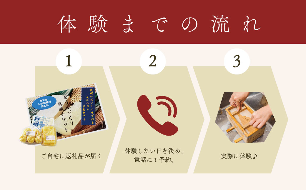 011-008　【季多楽】おたのしみのお土産付！伊豆市産大豆で美味しい豆腐作り体験チケット