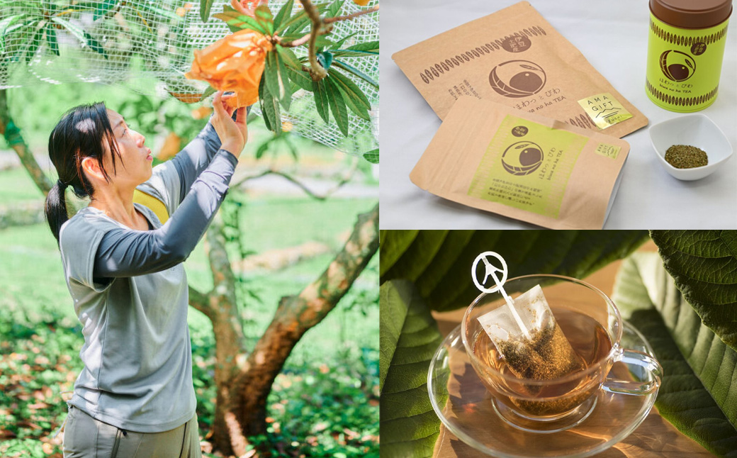 【伊豆市ブランド認定】梅とびわ香る伊豆の癒しセット〈AMAGIFT〉びわ茶・梅シロップ・エコバッグ入り