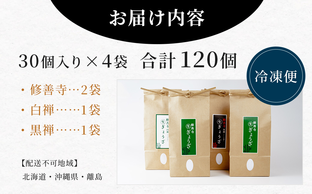 修善寺 生 ぎょうざ ３種 食べくらべ セット 120個（冷凍）餃子|020-020