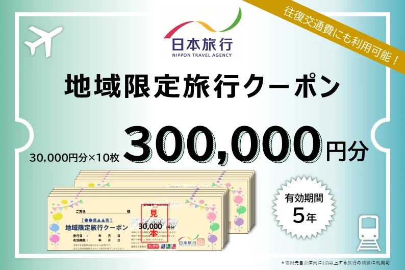 静岡県伊豆市　日本旅行　地域限定旅行クーポン300,000円分 [100-008]